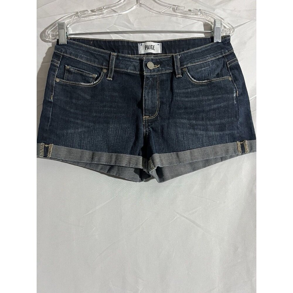 Paige Jimmy Jimmy Woman's Shorts 27 Blue Denim Rolled Hem Indie Boho Festival